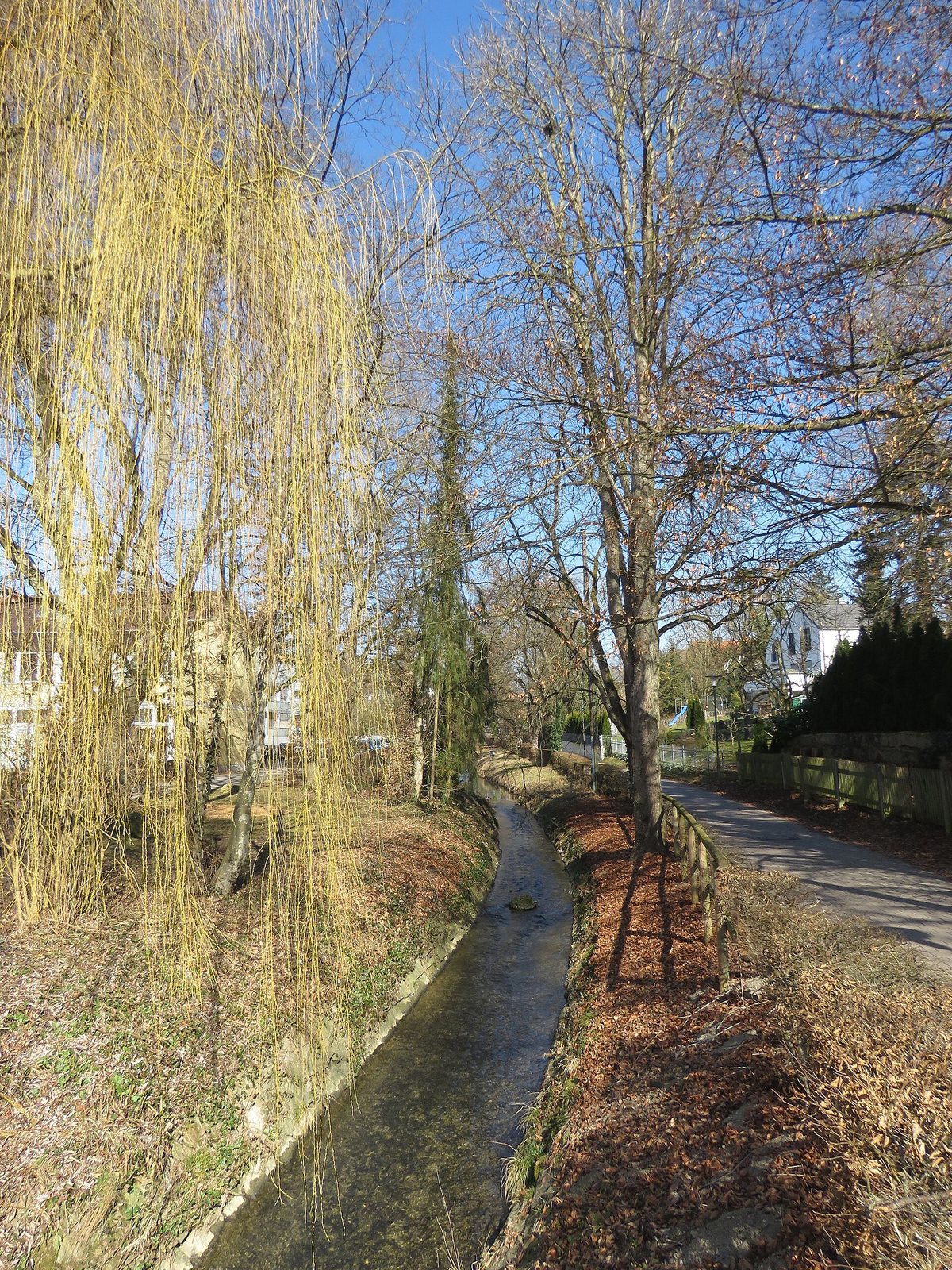 Der Kaibach mit Uferweg in Donauwörth
