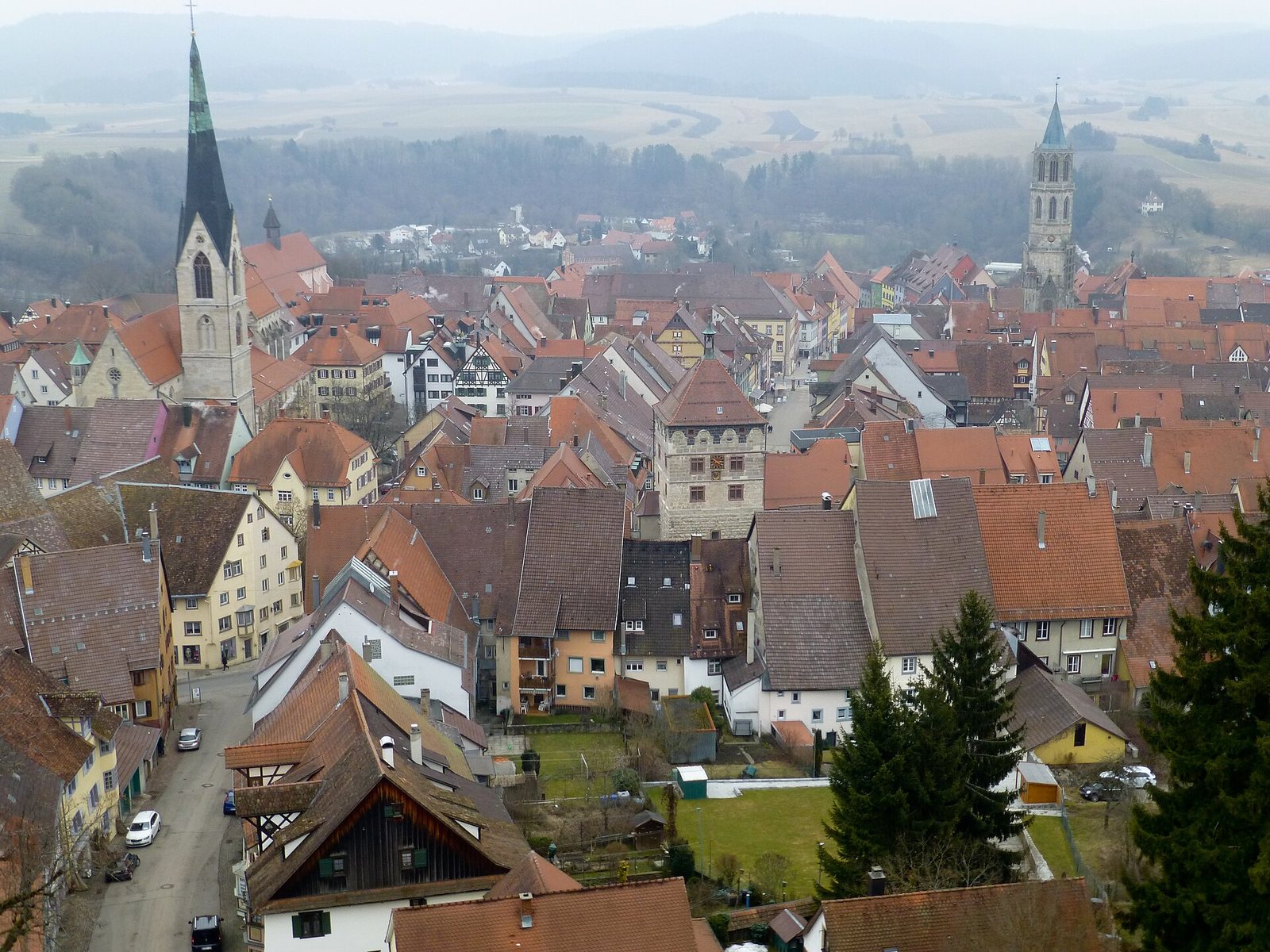 Blick vom Hochturm über die Dächer der Rottweiler Altstadt