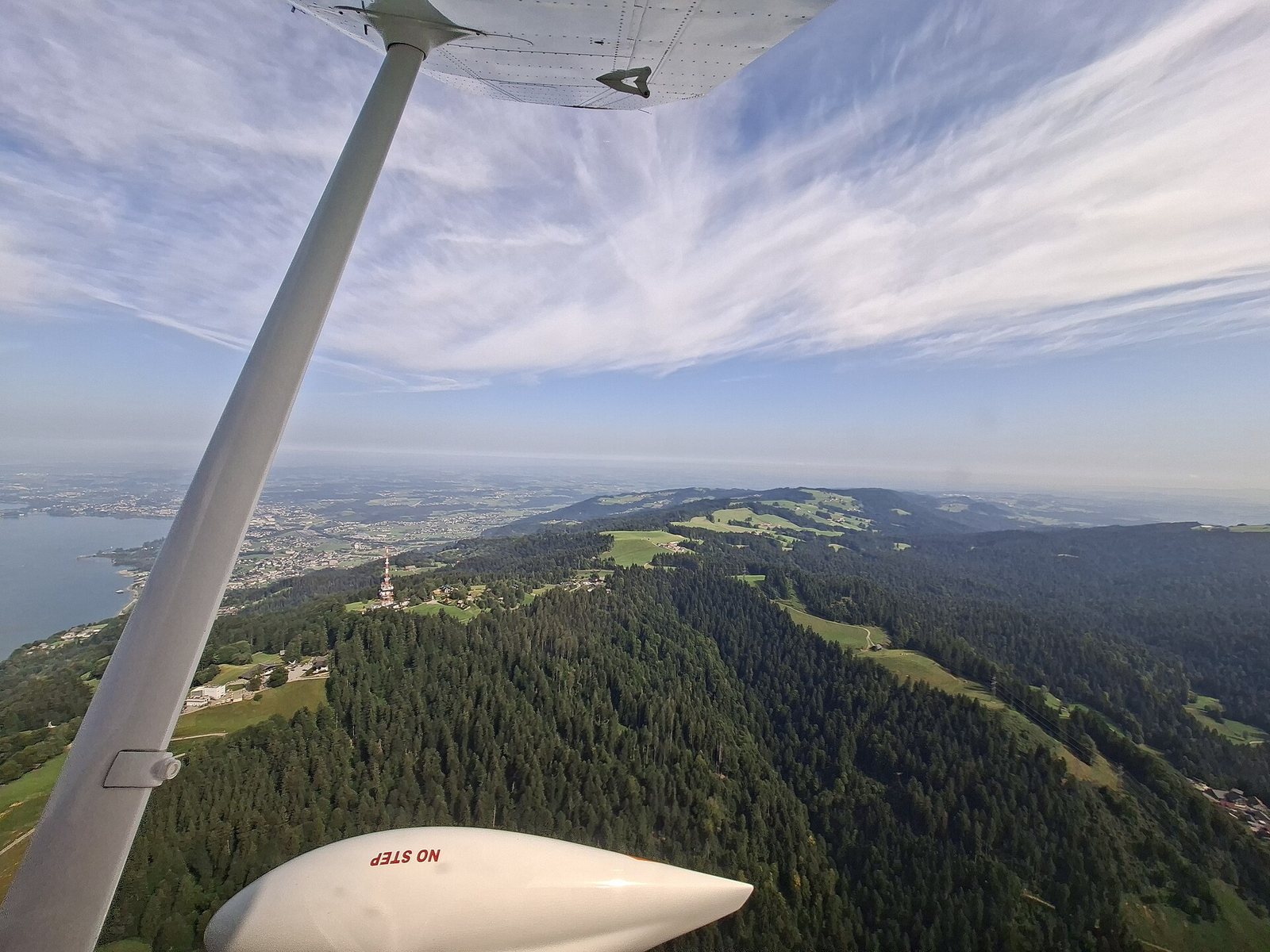 Luftbild von Pfänder und Bodensee bei Lindau